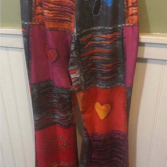 Colorful Patchwork Boot Cut Pants - Picture 3 of 3